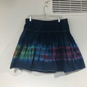 Tie Dye Old Navy Skirt sz med Navy Rainbow Eyelet Upcycle SUPER CUTE!!